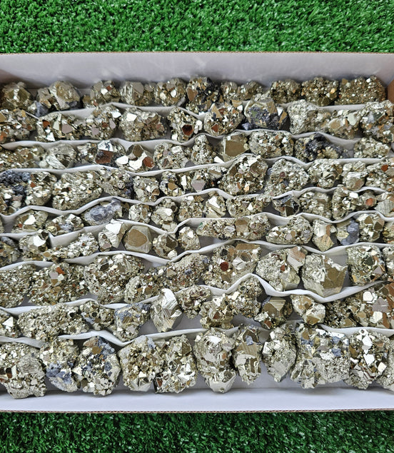 Box 104 pcs pyrite Octahedral