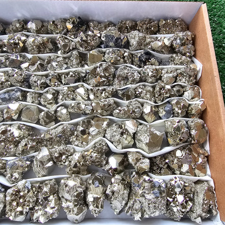 Box 104 pcs pyrite Octahedral