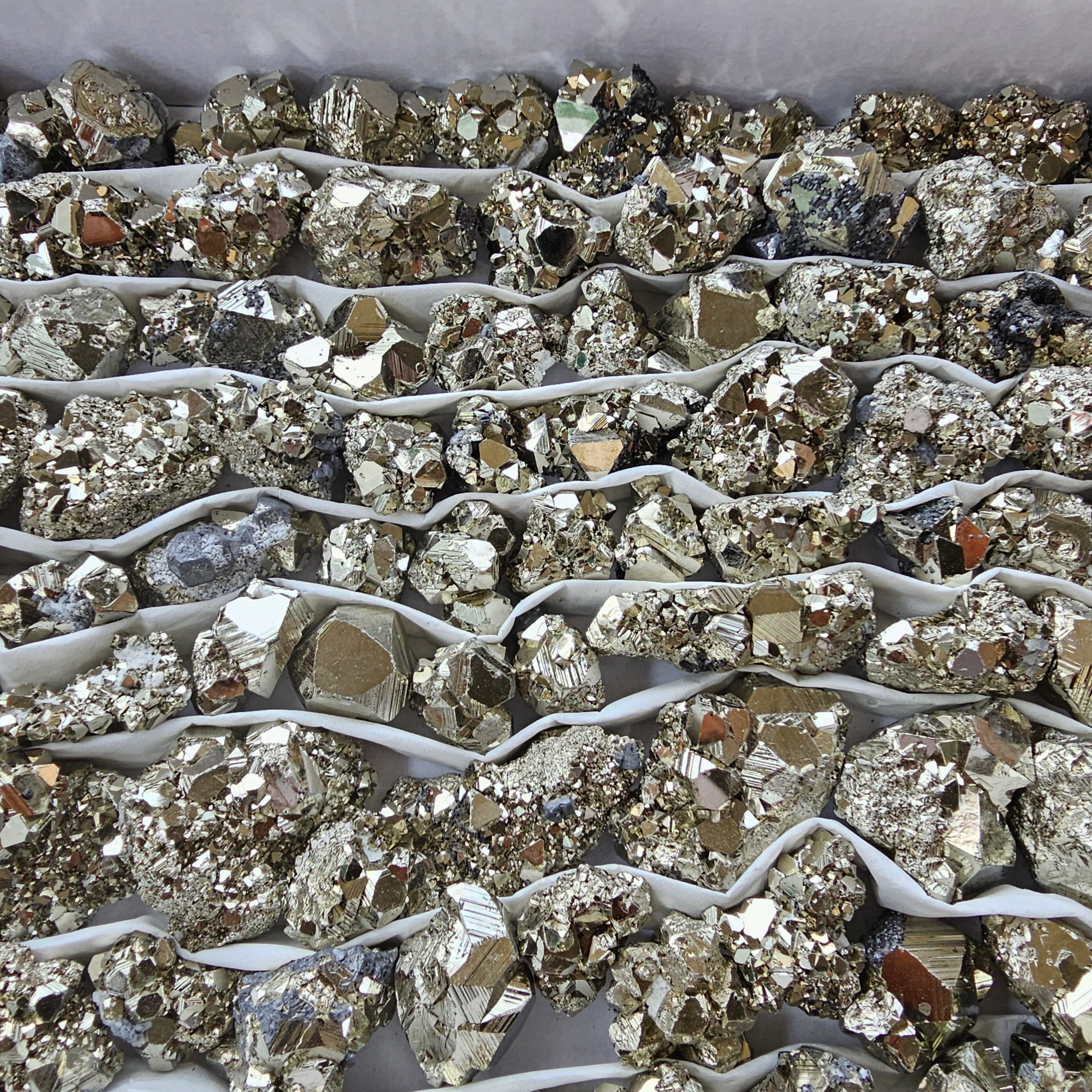 Box 104 pcs pyrite Octahedral