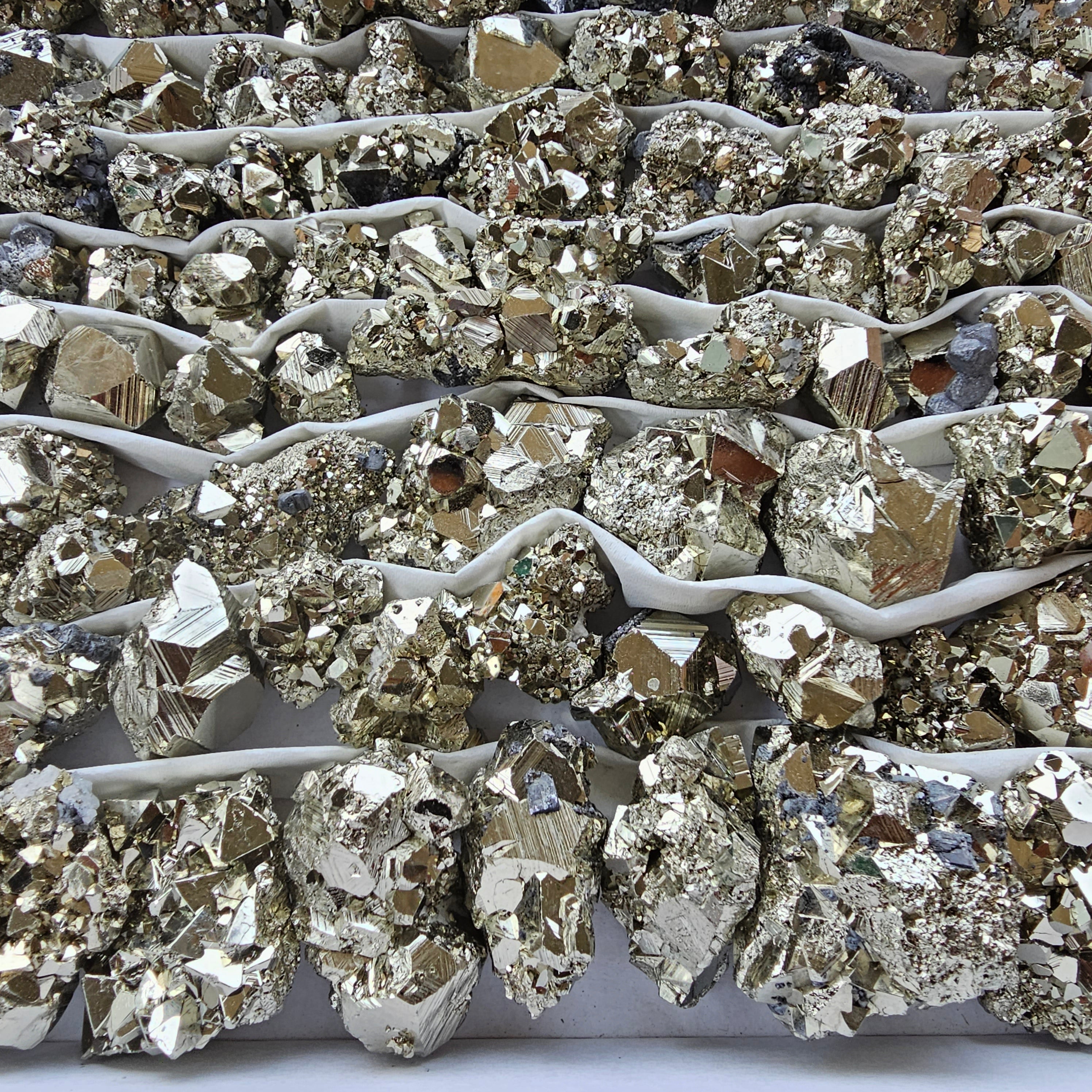 Box 104 pcs pyrite Octahedral