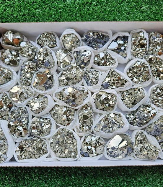 Box 41 pcs pyrite Octahedral