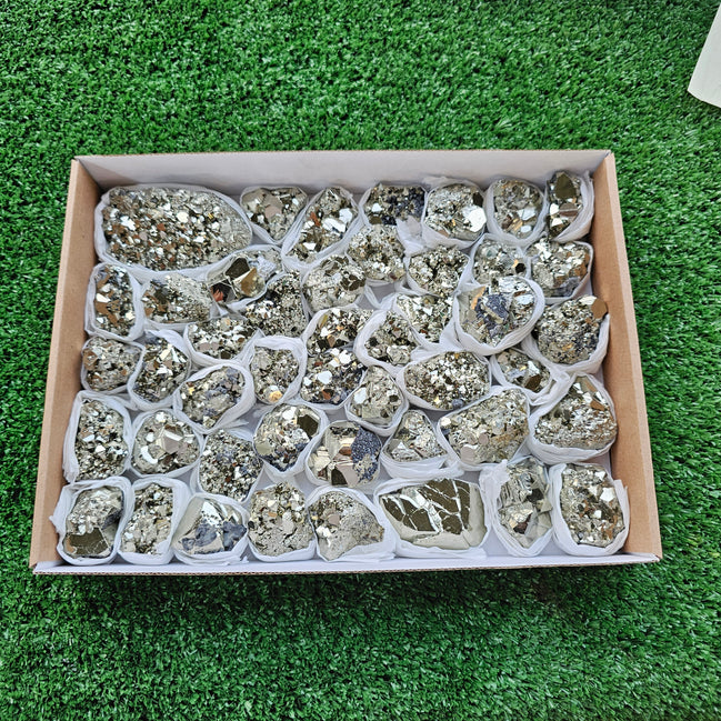 Box 46 pcs pyrite Octahedral