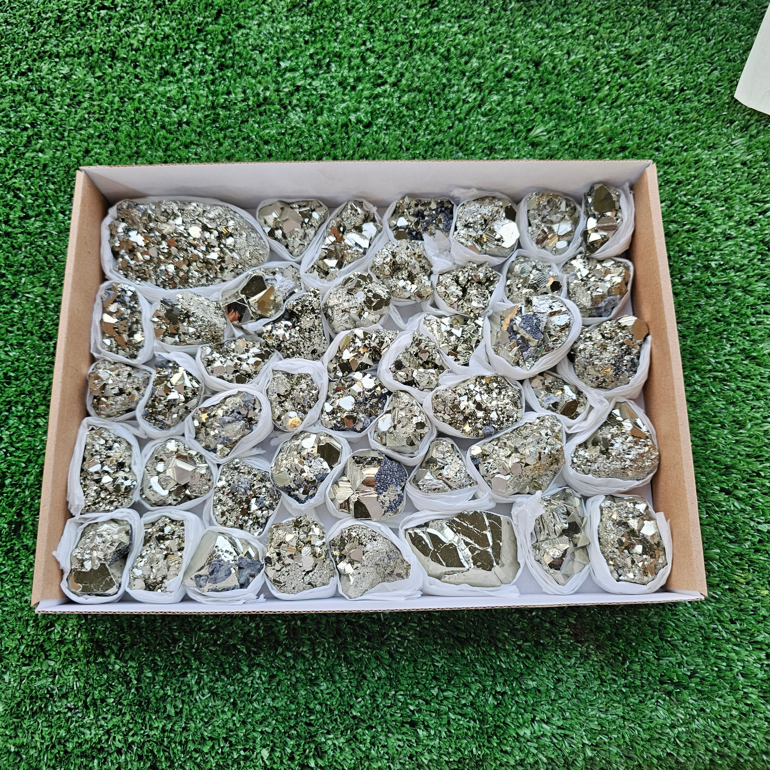 Box 46 pcs pyrite Octahedral