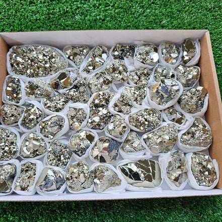 Box 46 pcs pyrite Octahedral