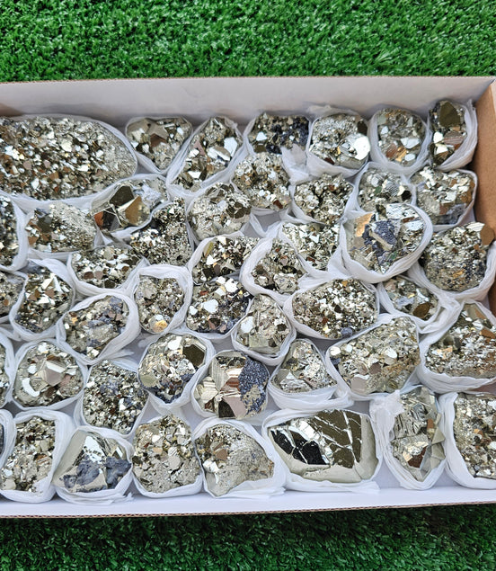Box 46 pcs pyrite Octahedral