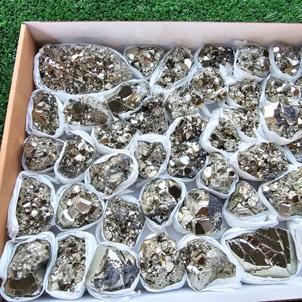 Box 46 pcs pyrite Octahedral