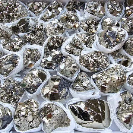 Box 46 pcs pyrite Octahedral