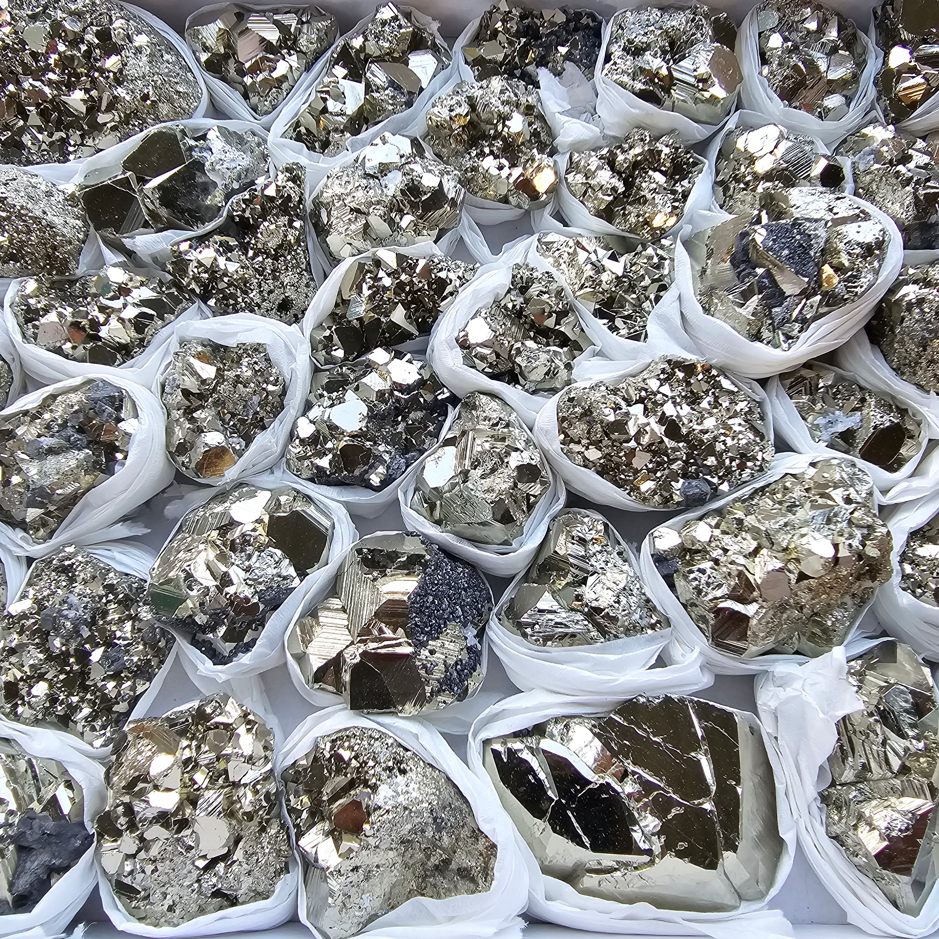 Box 46 pcs pyrite Octahedral