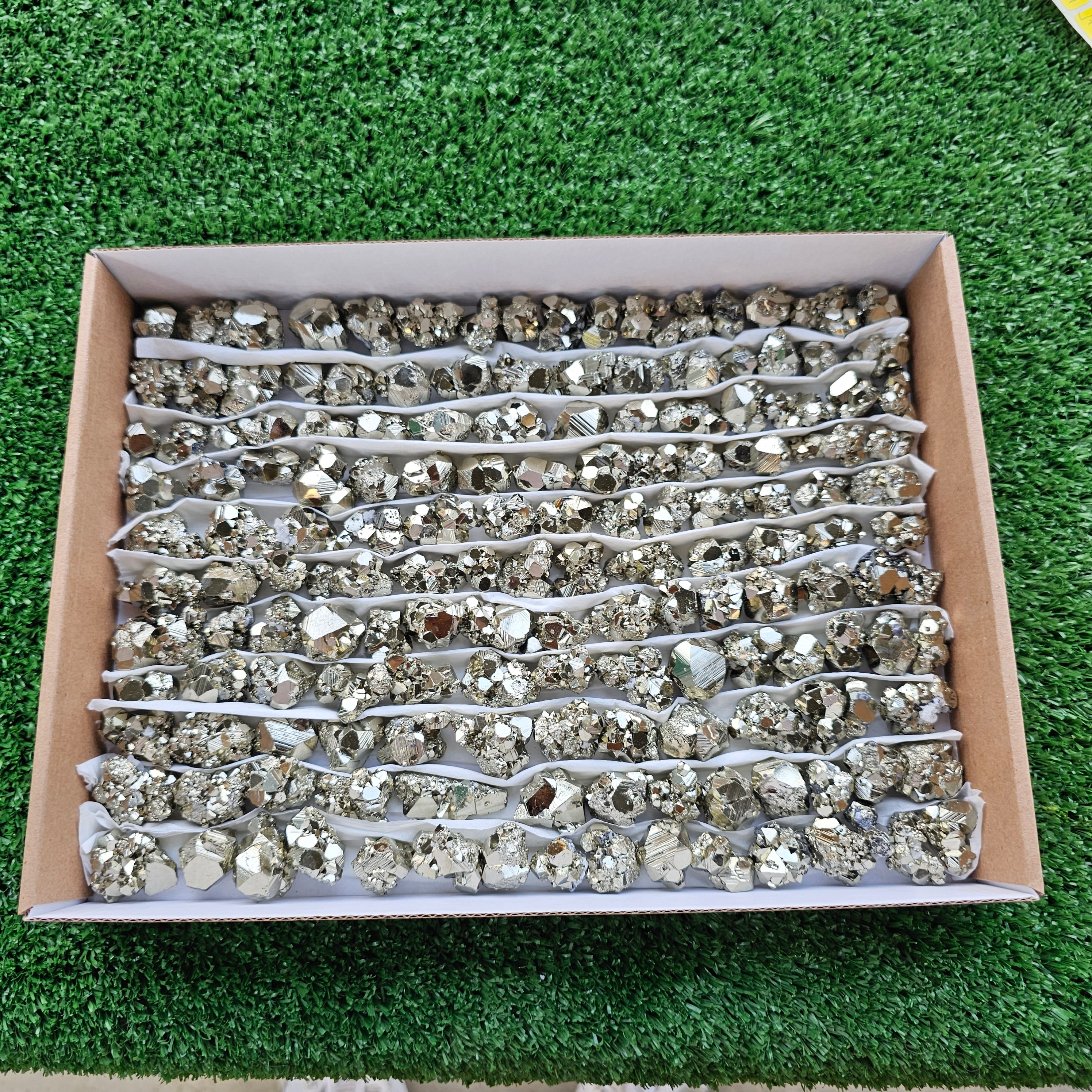 Box 150 pcs pyrite Octahedral