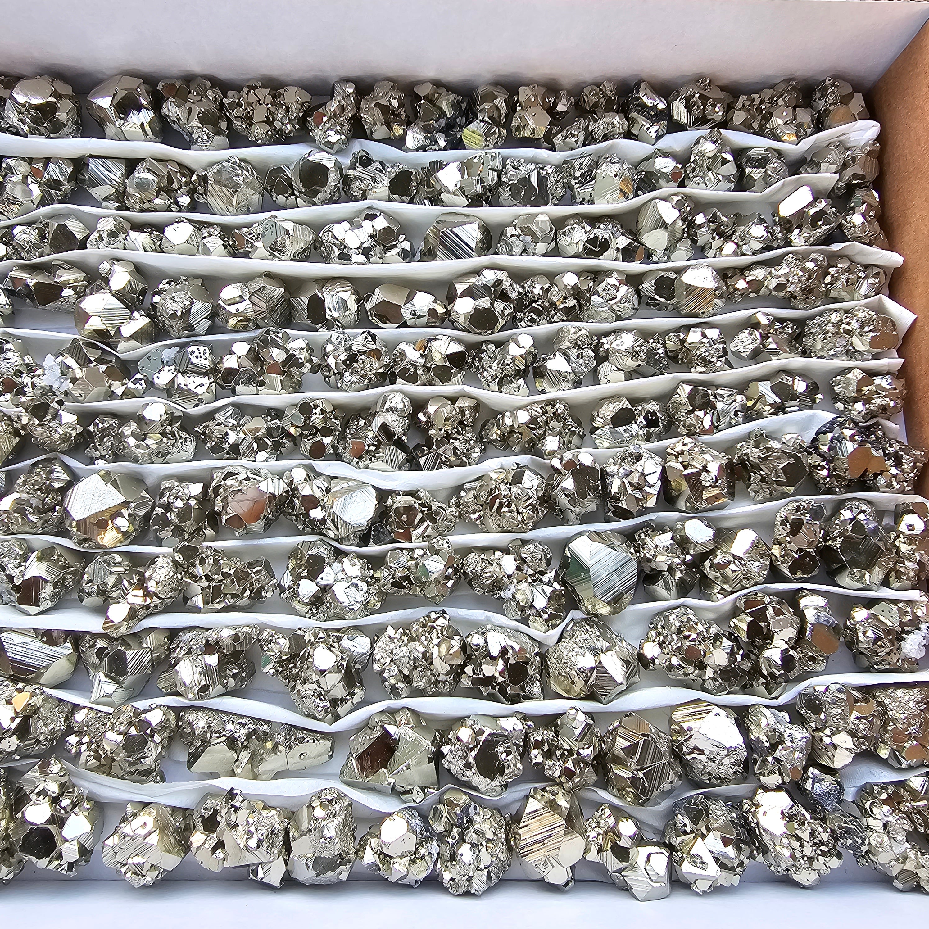 Box 150 pcs pyrite Octahedral