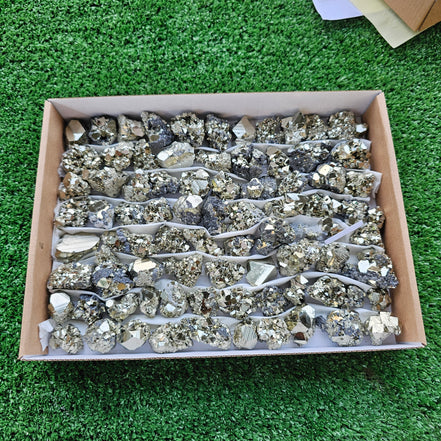 Box 80 pcs pyrite Octahedral