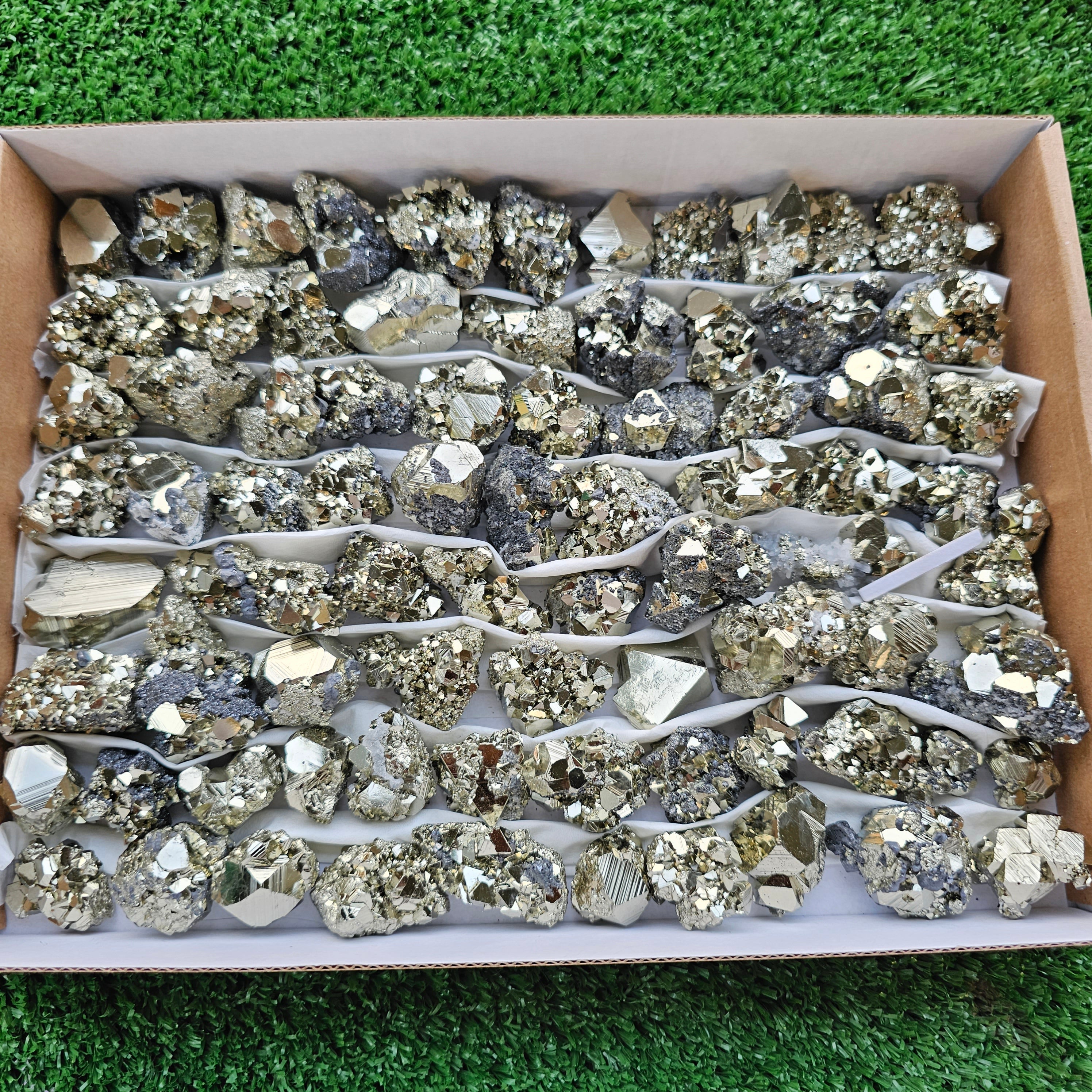 Box 80 pcs pyrite Octahedral