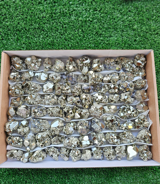 Box 80 pcs pyrite Octahedral