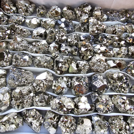 Box 80 pcs pyrite Octahedral