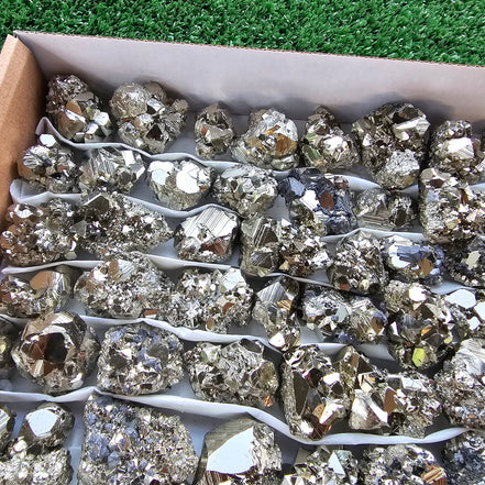 Box 80 pcs pyrite Octahedral