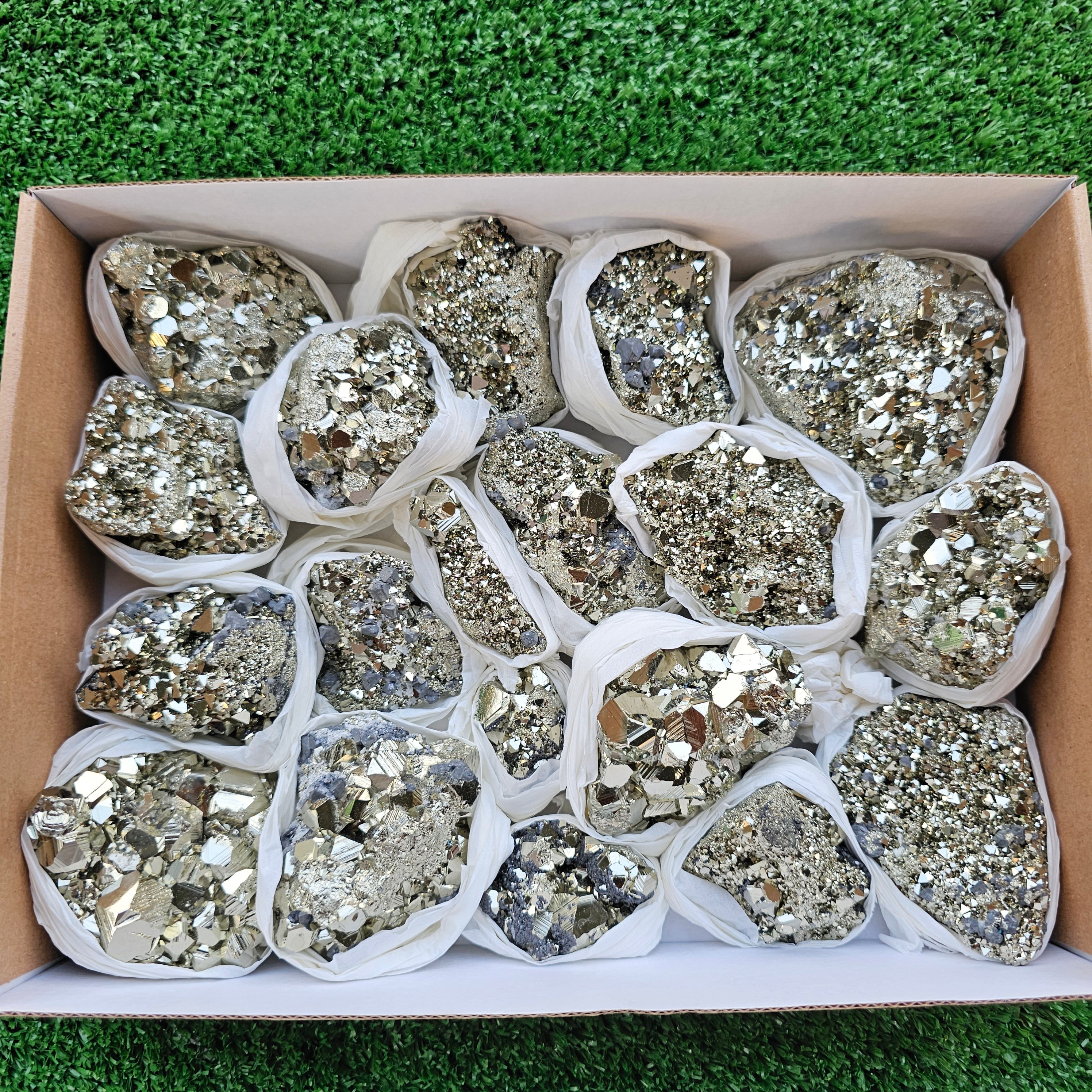 Box 19 pcs pyrite Octahedral