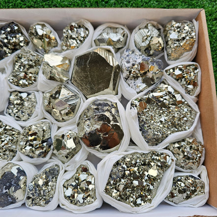Box 28 pcs pyrite Octahedral