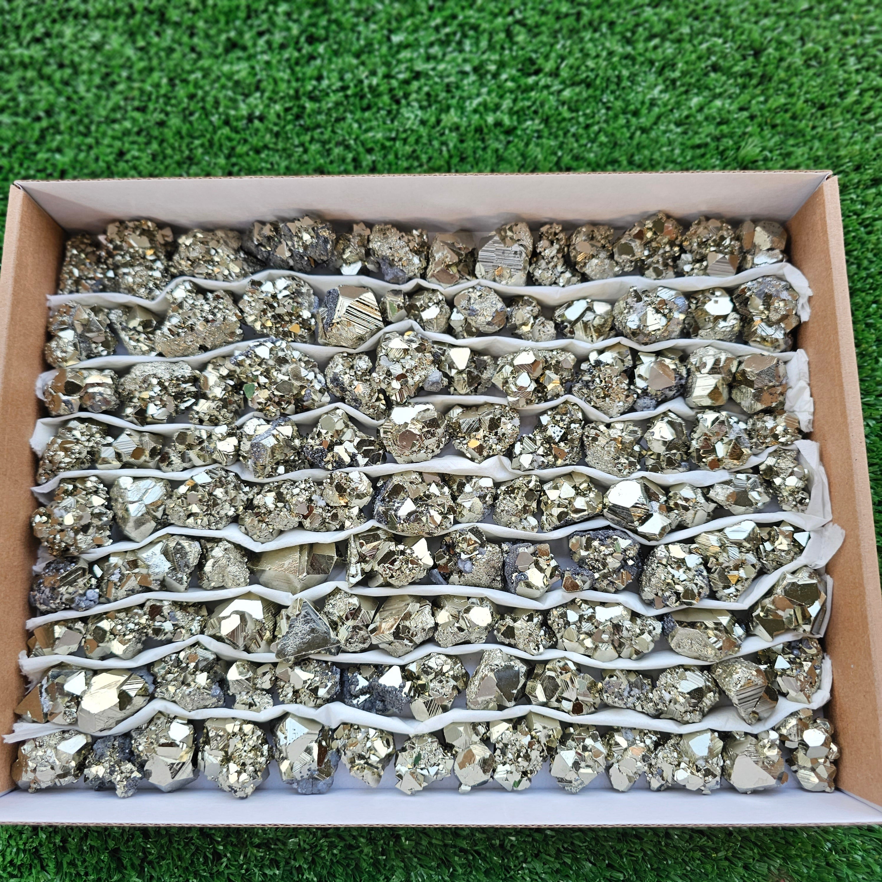 Box 111 pcs pyrite Octahedral