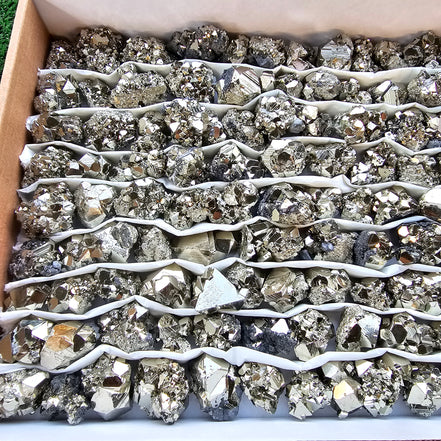 Box 111 pcs pyrite Octahedral