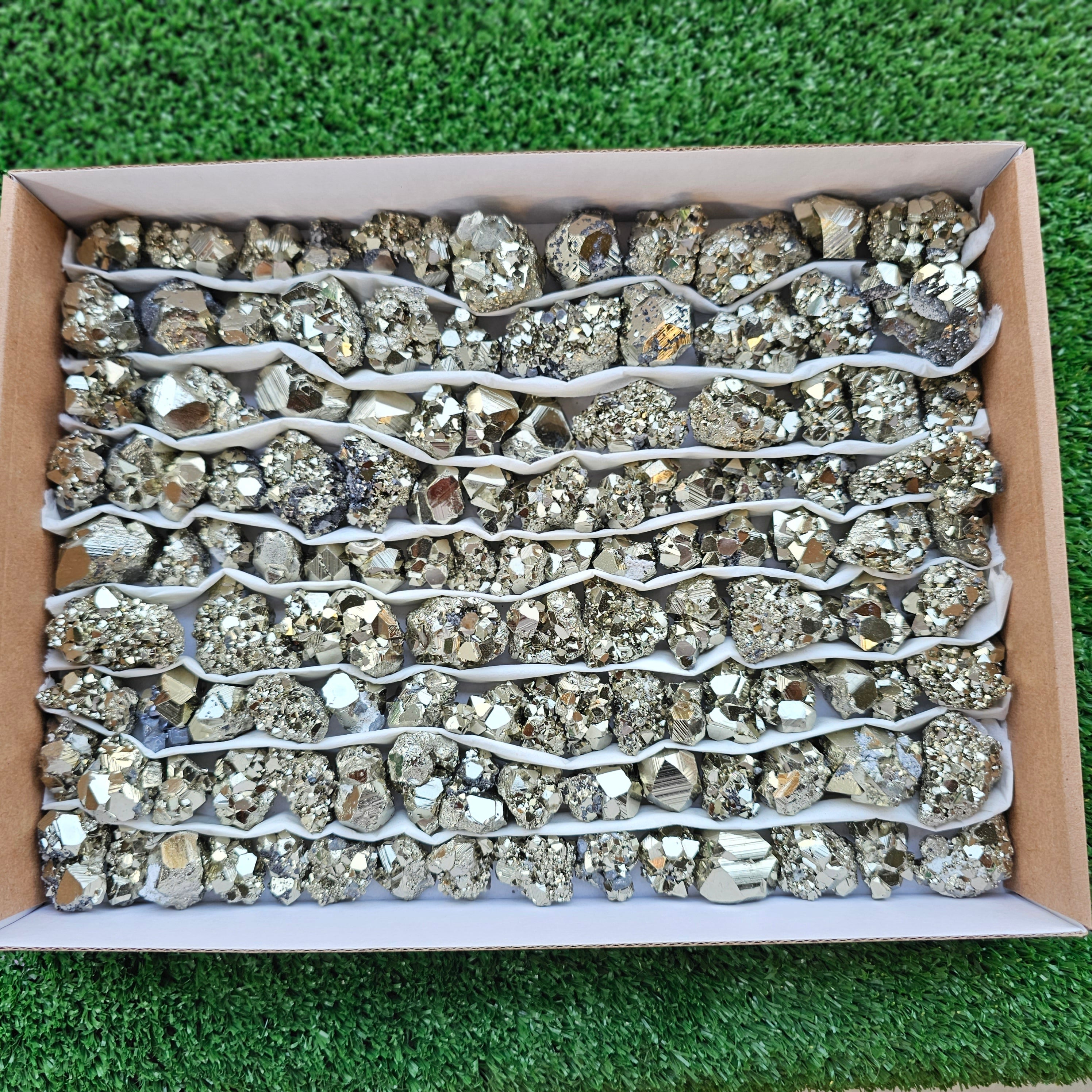 Box 122 pcs pyrite Octahedral