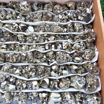 Box 122 pcs pyrite Octahedral