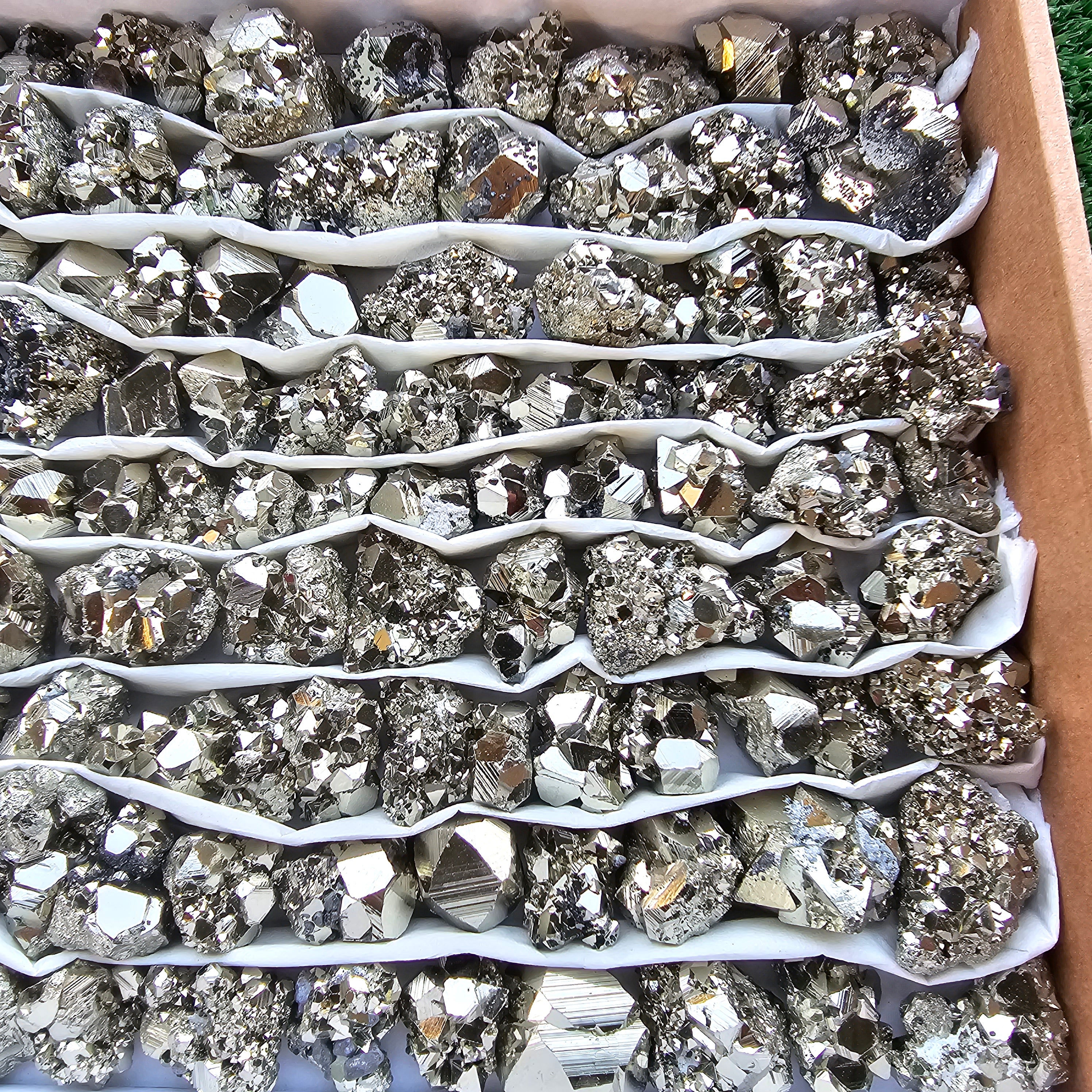 Box 122 pcs pyrite Octahedral