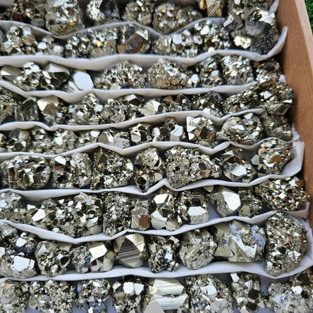 Box 122 pcs pyrite Octahedral
