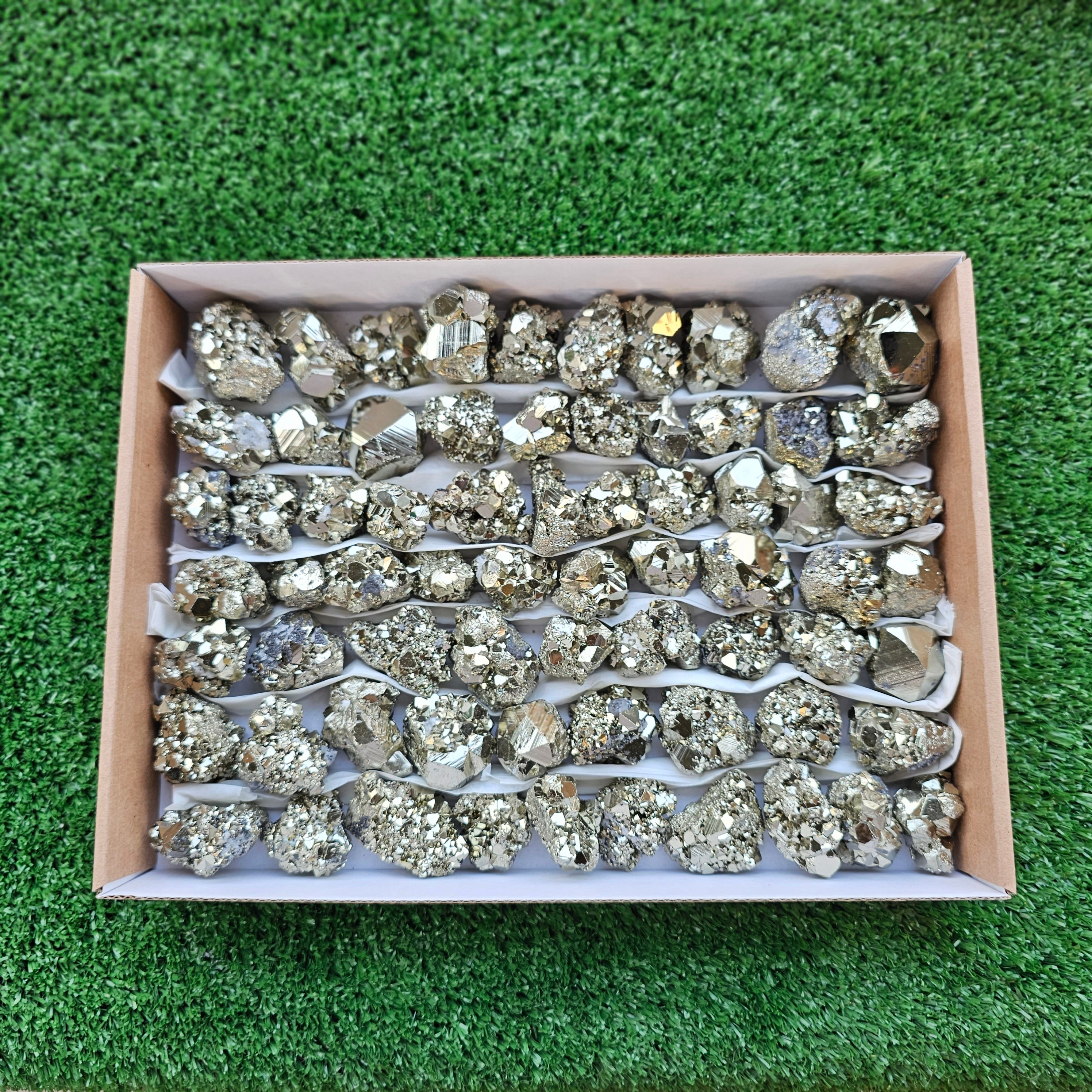 Box 68 pcs pyrite Octahedral