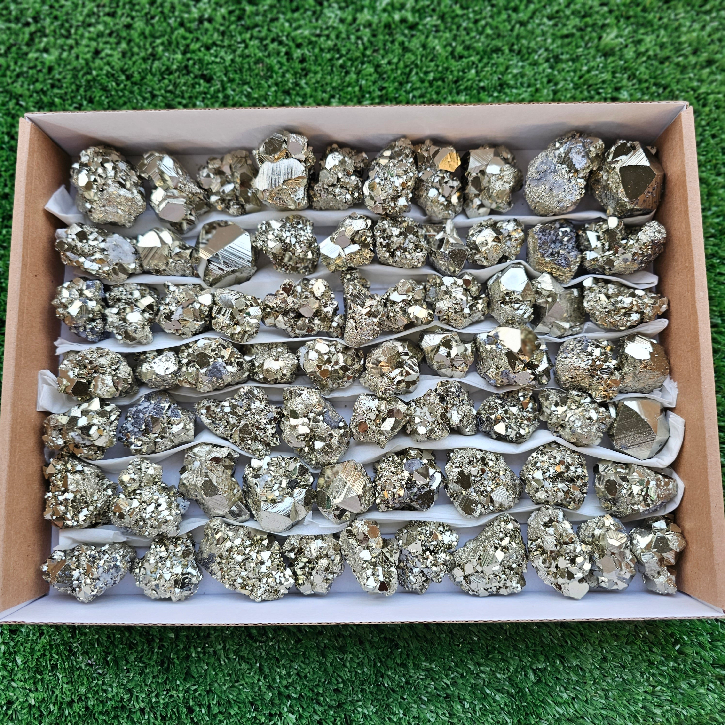 Box 68 pcs pyrite Octahedral
