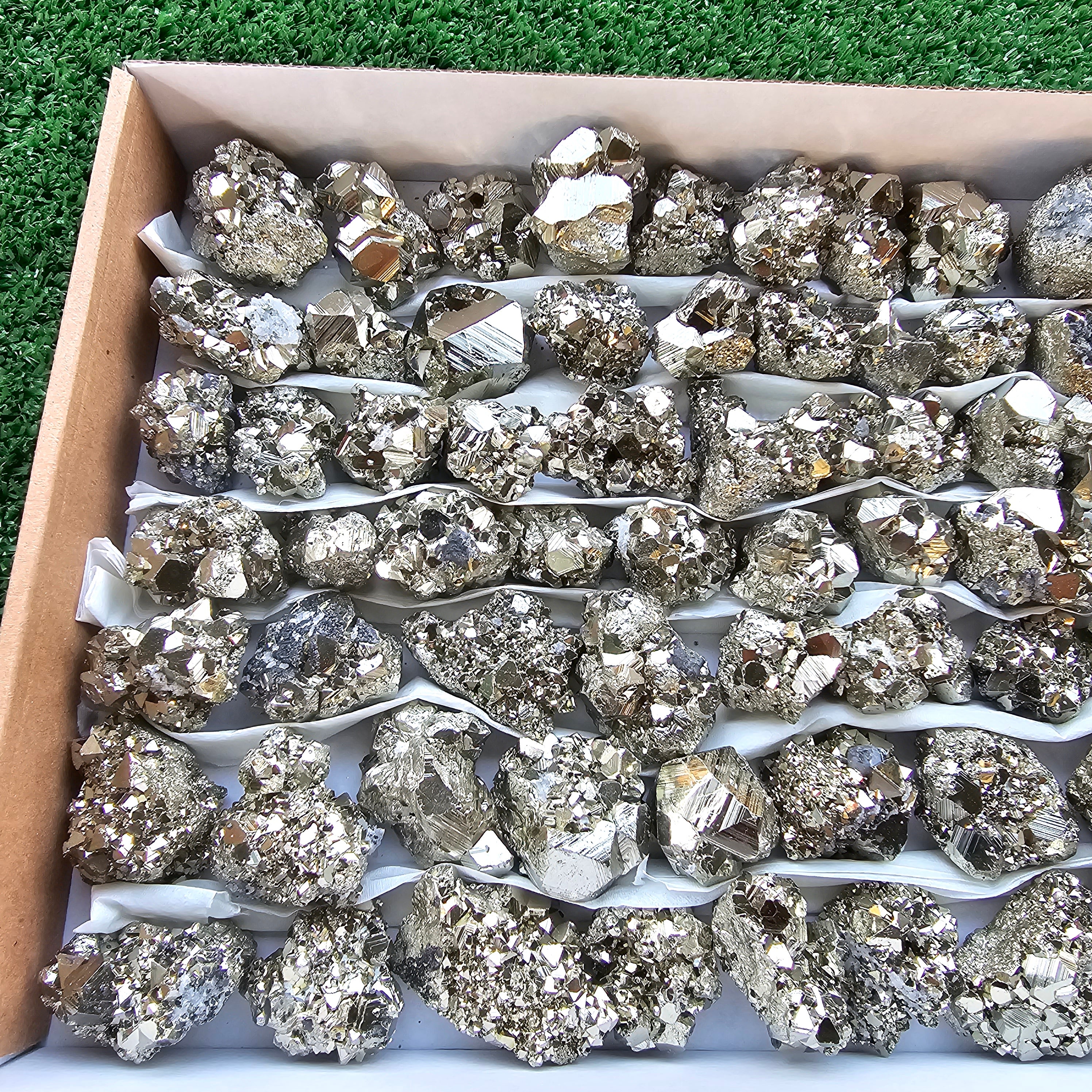 Box 68 pcs pyrite Octahedral
