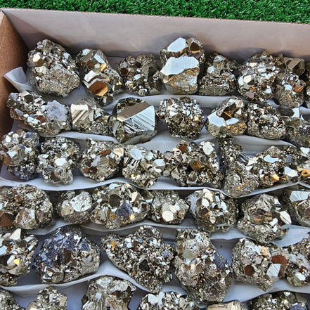 Box 68 pcs pyrite Octahedral