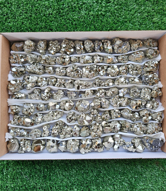 Box 107 pcs pyrite Octahedral