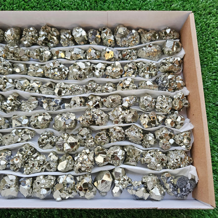 Box 107 pcs pyrite Octahedral