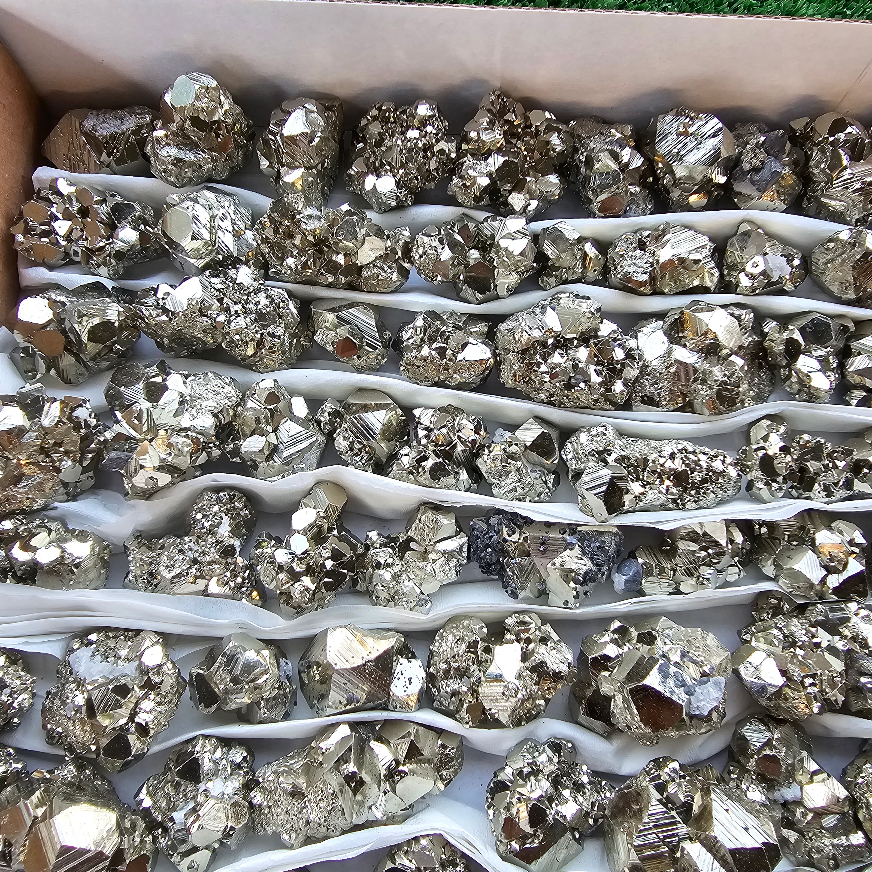 Box 107 pcs pyrite Octahedral