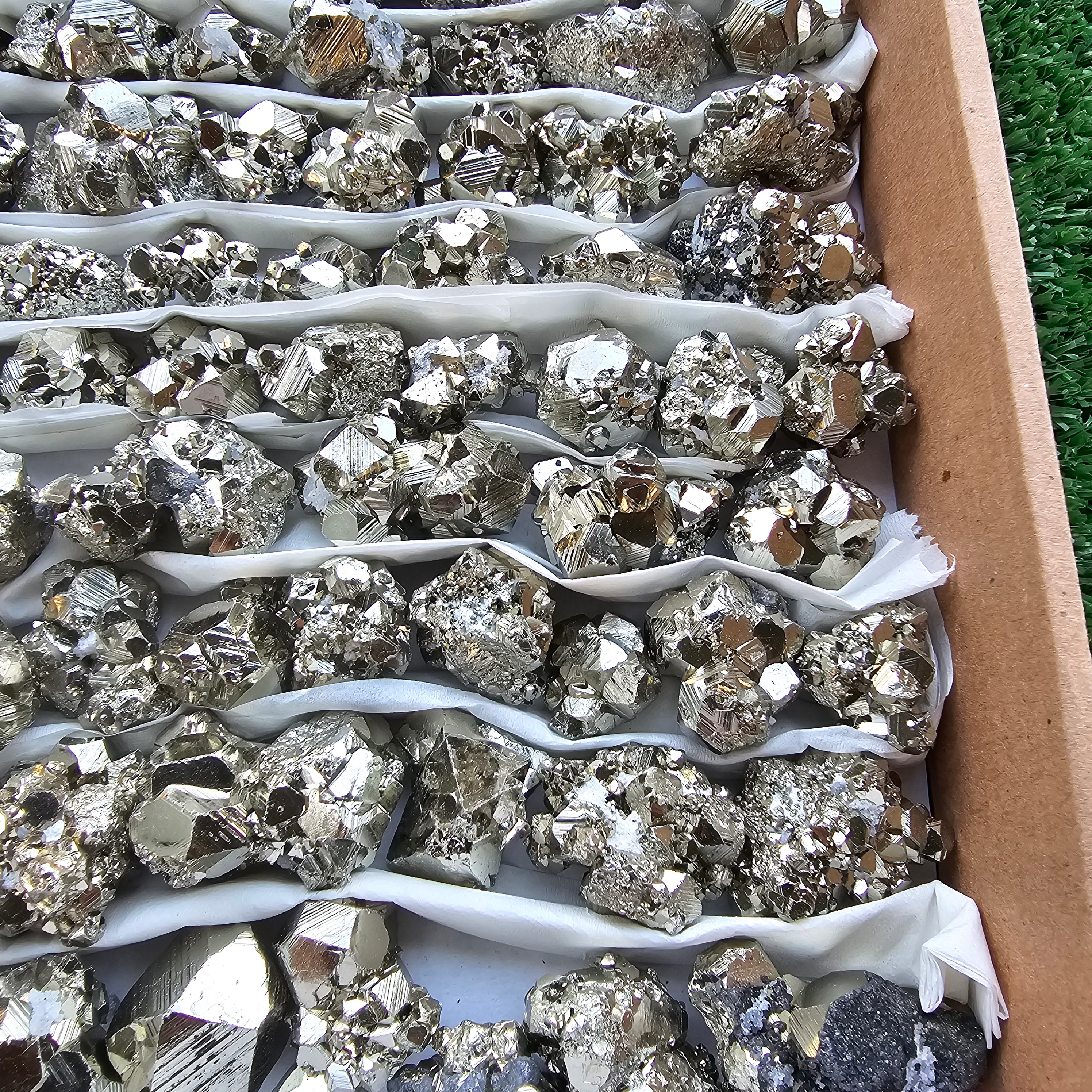 Box 107 pcs pyrite Octahedral