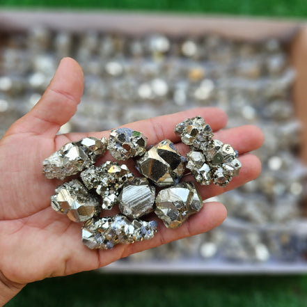 Box 107 pcs pyrite Octahedral
