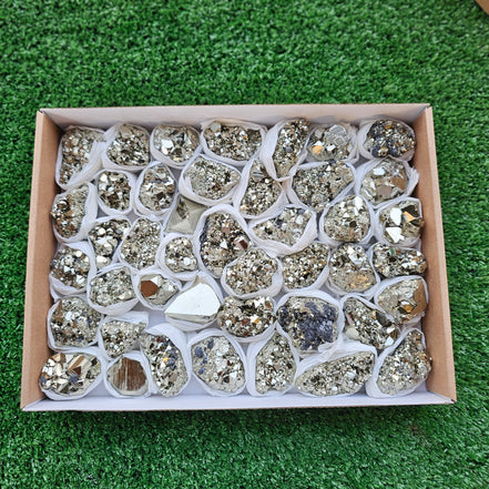 Box 43 pcs pyrite Octahedral