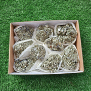 Box 9 pcs big pyrite Octahedral