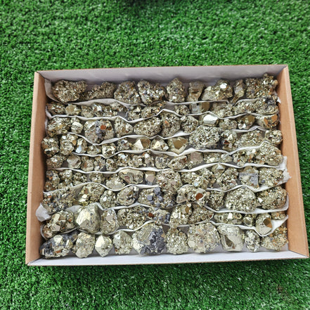 Box 104 pcs big pyrite Octahedral