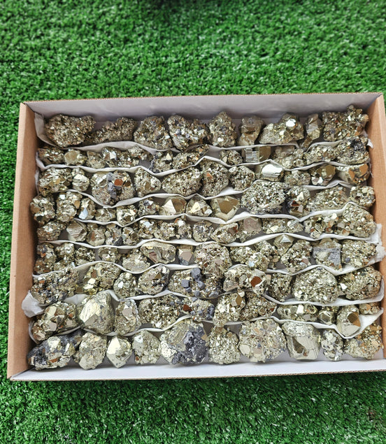 Box 104 pcs big pyrite Octahedral