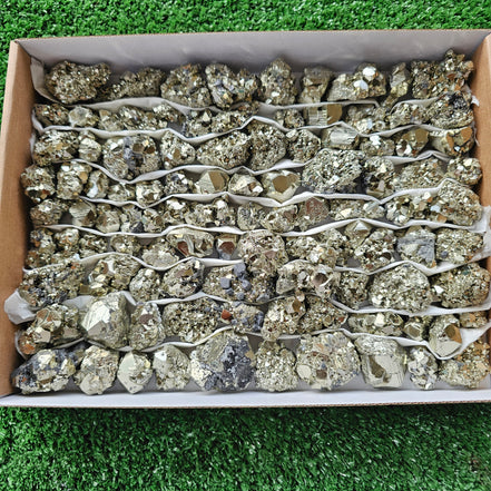 Box 104 pcs big pyrite Octahedral