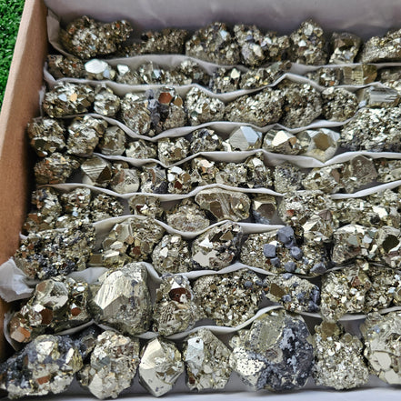 Box 104 pcs big pyrite Octahedral