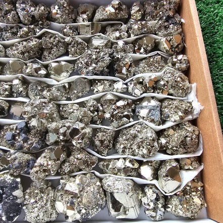 Box 104 pcs big pyrite Octahedral
