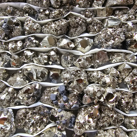 Box 104 pcs big pyrite Octahedral