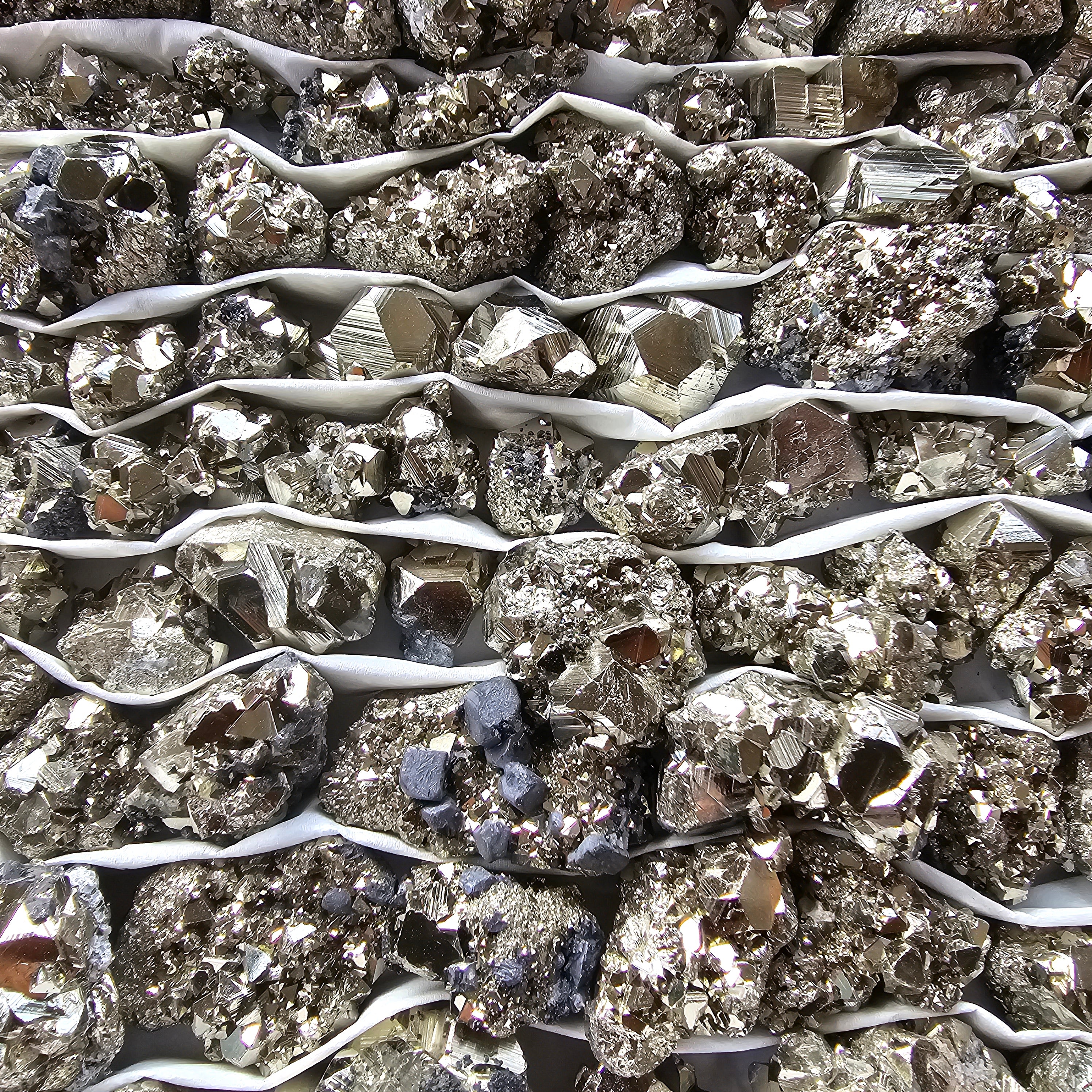 Box 104 pcs big pyrite Octahedral
