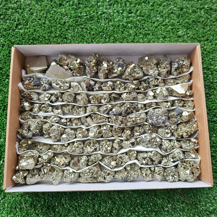 Box 109 pcs big pyrite Octahedral
