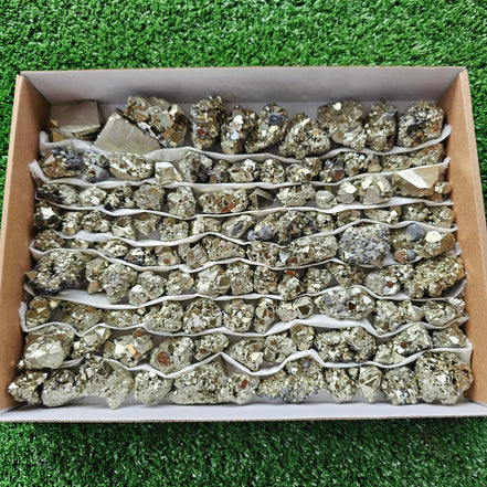 Box 109 pcs big pyrite Octahedral