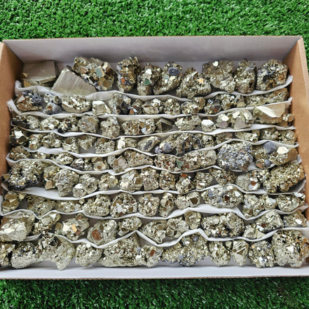 Box 109 pcs big pyrite Octahedral