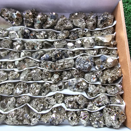Box 109 pcs big pyrite Octahedral