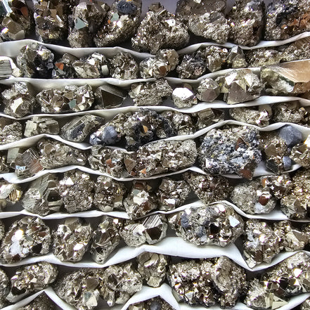 Box 109 pcs big pyrite Octahedral